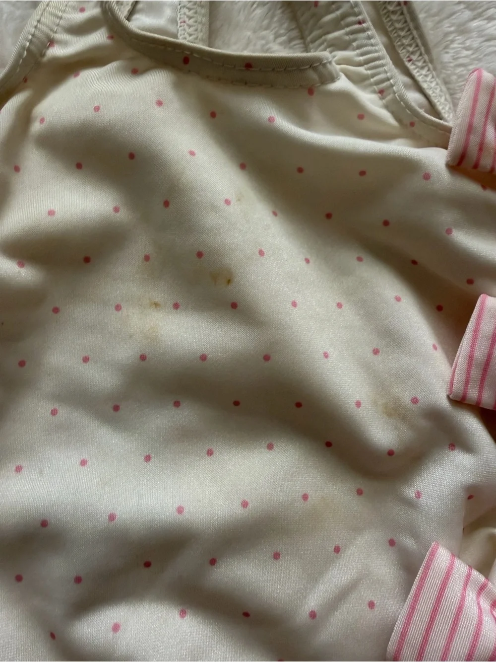 Vintage Absorba France Baby Swimsuit Polka Dot Bow Tie One Piece 3-6M
